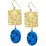 Arazonia Turquoise Square wire Gold Earrings