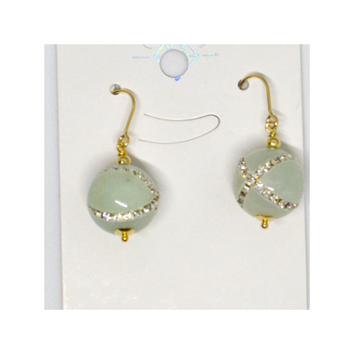 Gold filled Amazonite X CZ earrings