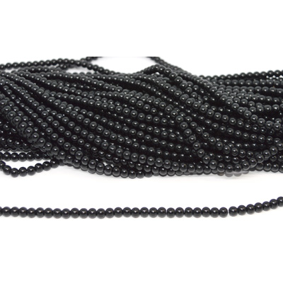 Black Glass 4mm strand 94 beads