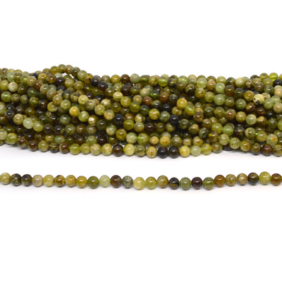 Green Garnet 6mm Polished round strand 68 beads