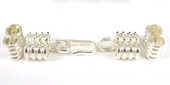 Sterling Silver Clasp 4mm Cord end dble+2 spacers-findings-Beadthemup