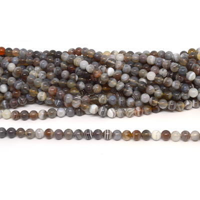 Botswana Agate 6mm Polished round Strand 60 beads