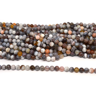 Botswana Agate 8mm Polished round Strand 46 beads