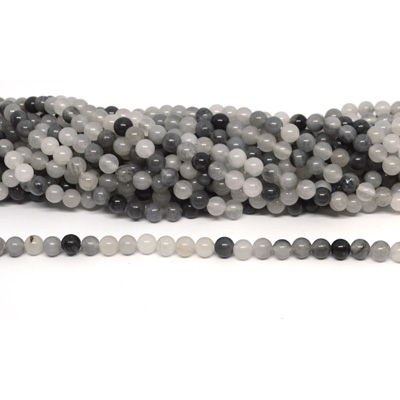 Cloudy Quartz 6mm Polished round Strand 60 beads