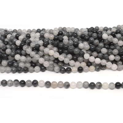 Cloudy Quartz 8mm Polished round Strand 46 beads