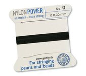 Power Nylon Black number:2 2m with needle-stringing-Beadthemup