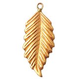 14k Gold Filled Leaf Charm 9.4x21.5mm 1 Pack-findings-Beadthemup