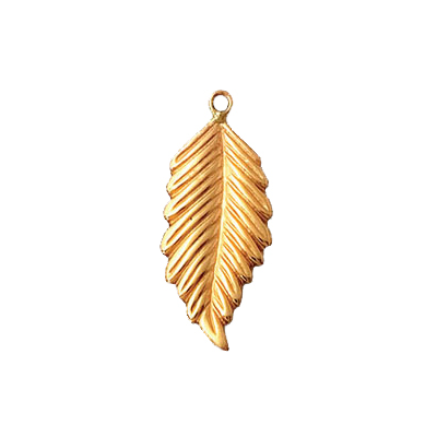 14k Gold Filled Leaf Charm 9.4x21.5mm 1 Pack