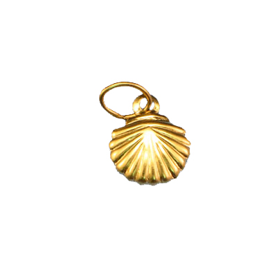 14k Gold Filled Shell Charm 8mm plus ring 2 Pack