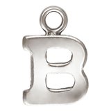 Sterling Silver letter "B" 0.5mm thick 5.2mm x 5.6mm-findings-Beadthemup