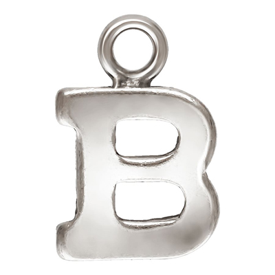 Sterling Silver letter "B" 0.5mm thick 5.2mm x 5.6mm