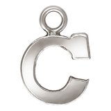 Sterling Silver letter "C" 0.5mm thick 5.6mm x 5.8mm-findings-Beadthemup