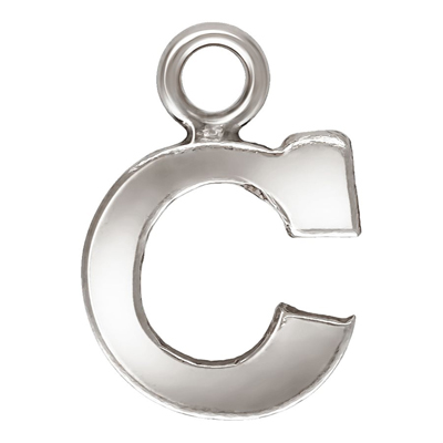 Sterling Silver letter "C" 0.5mm thick 5.6mm x 5.8mm