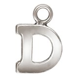 Sterling Silver letter "D" 0.5mm thick 6.2mm x 5.6mm-findings-Beadthemup