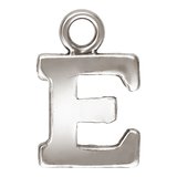 Sterling Silver letter "E" 0.5mm thick 5.2mm x 5.8mm-findings-Beadthemup