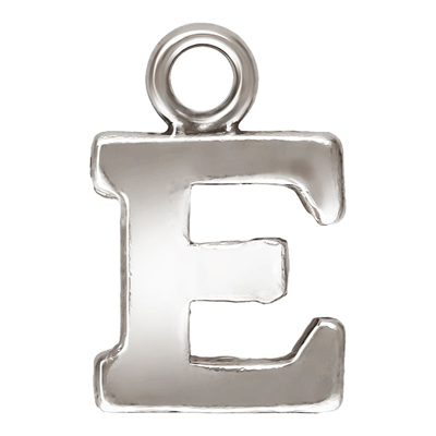 Sterling Silver letter "E" 0.5mm thick 5.2mm x 5.8mm