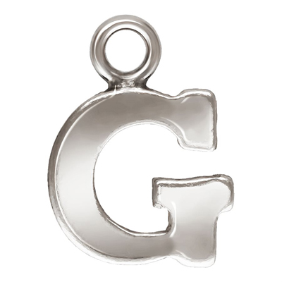 Sterling Silver letter "G" 0.5mm thick 5.9mm x 5.7mm