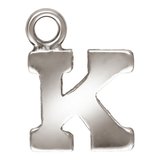 Sterling Silver letter "K" 0.5mm thick 6.0mm x 5.6mm-findings-Beadthemup