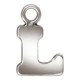 Sterling Silver letter "L" 0.5mm thick 5.2mm x 5.7mm-findings-Beadthemup
