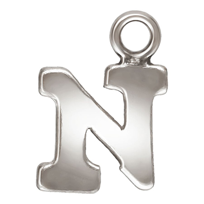 Sterling Silver letter "N" 0.5mm thick 5.8mm x 5.8mm