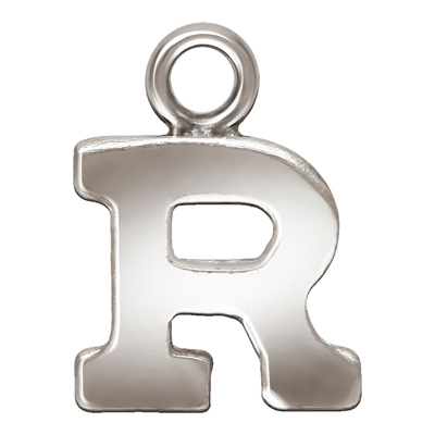 Sterling Silver letter "R" 0.5mm thick 5.8mm x 5.6mm