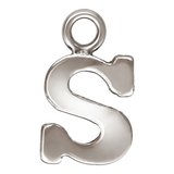 Sterling Silver letter "S" 0.5mm thick 4.9mm x 5.8mm-findings-Beadthemup