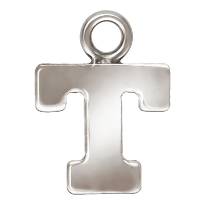 Sterling Silver letter "T" 0.5mm thick 5.8mm x 5.6mm