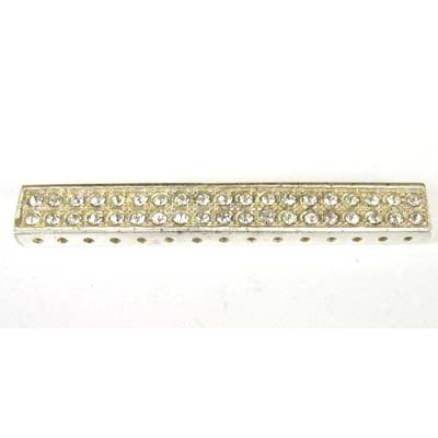 Sterling Silver Spacer CZ 15 strand 43mm 1 pack