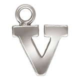 Sterling Silver letter "V" 0.5mm thick 6.2mm x 5.6mm-findings-Beadthemup