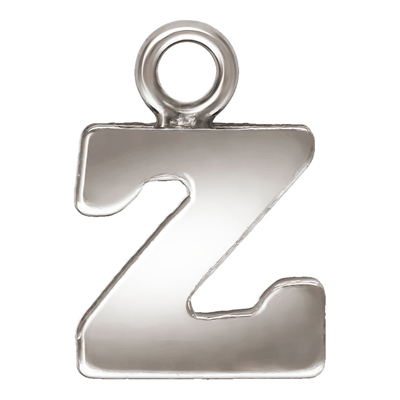 Sterling Silver letter "Z" 0.5mm thick 5.5mm x 5.6mm