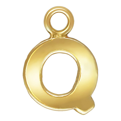 14k Gold filled letter "Q" 0.5mm thick 5.6mm x 5.8mm