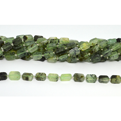 Prehnite 10x12mm flat rectangle strand 26 beads