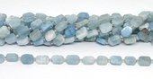 Aquamarine 10x12mm flat rectangle strand 26 beads-beads incl pearls-Beadthemup