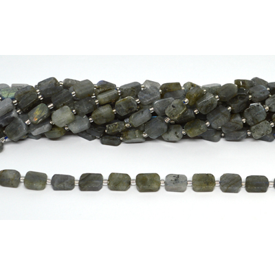 Labradorite 10x12mm flat rectangle strand 26 beads