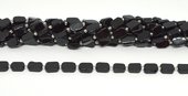 Black Obsidian 10x12mm flat rectangle strand 26 beads-beads incl pearls-Beadthemup