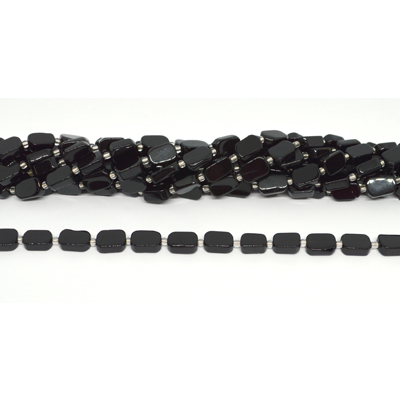 Black Obsidian 10x12mm flat rectangle strand 26 beads