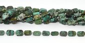 African Turquoise 10x12mm flat rectangle strand 26 beads-beads incl pearls-Beadthemup