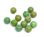 Chinese Turquoise Bead Polished 10mm Green EACH BEAD-beads incl pearls-Beadthemup