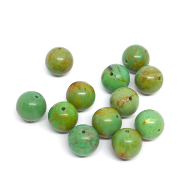 Chinese Turquoise Bead Polished 10mm Green EACH BEAD