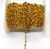 Sterling Silver Gold plate handmade Chain Pyrite per 50cm-beads incl pearls-Beadthemup