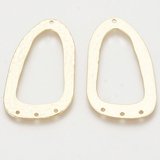 Gold plated Brass connecter/chandelier oval 44x26mm 2 pack-findings-Beadthemup