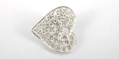 Sterling Silver Pendant Heart CZ 14mm Twist flat-findings-Beadthemup