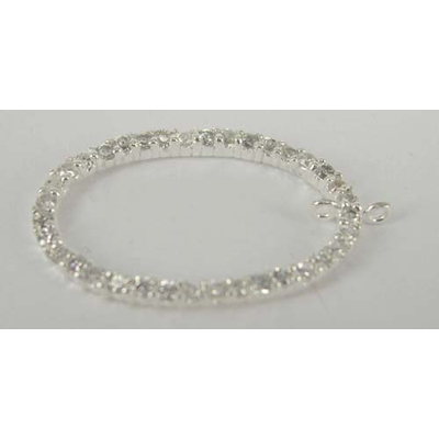 Sterling Silver Chandelier CZ 24x16mm Oval pair