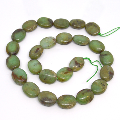 LAST STRAND Chrysophase Pol.Oval 12x16mm str 25 beads