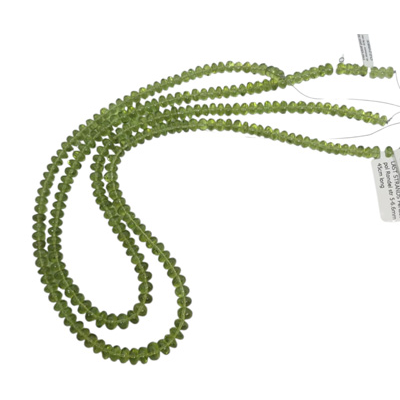 LAST STRANDS Peridot pol Rondel str 5-6.6mm 45cm long
