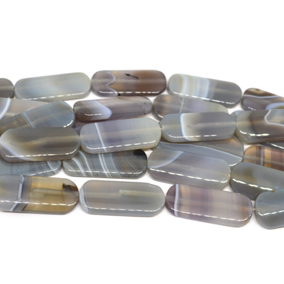 Agate Grey banded 18x40mm Polished Flat round Rct/10