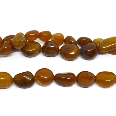 LAST STRANDS Chalcedony Brown 15-20mm Polished Nugget/25