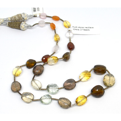 LAST STRAND Multi stone necklace 104cts 27 Beads
