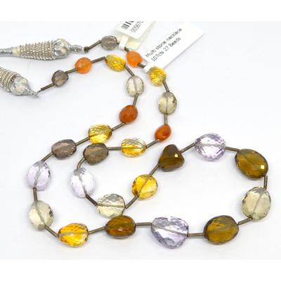 LAST STRAND Multi stone necklace 107cts 27 Beads