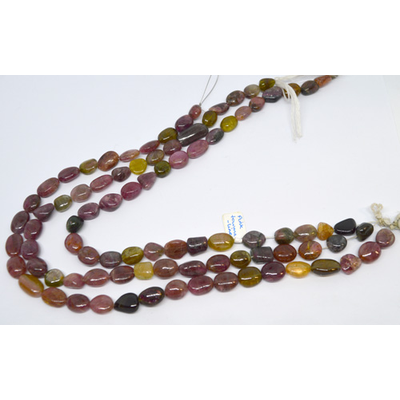 LAST STRANDS Tourmaline polished nugget approx10x12mm strand